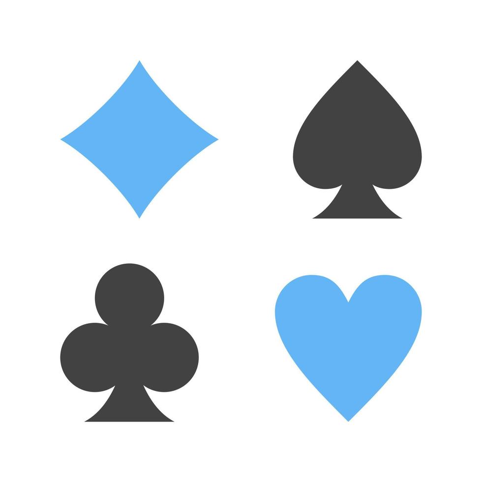 Card Suits Glyph Blue and Black Icon vector