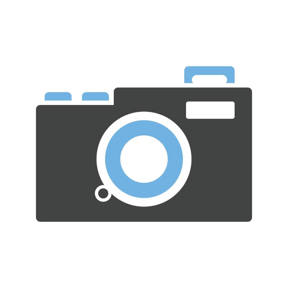 Camera Glyph Blue and Black Icon vector