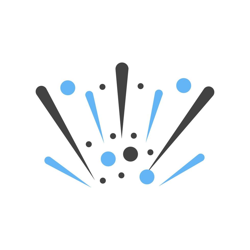 Fireworks Glyph Blue and Black Icon vector