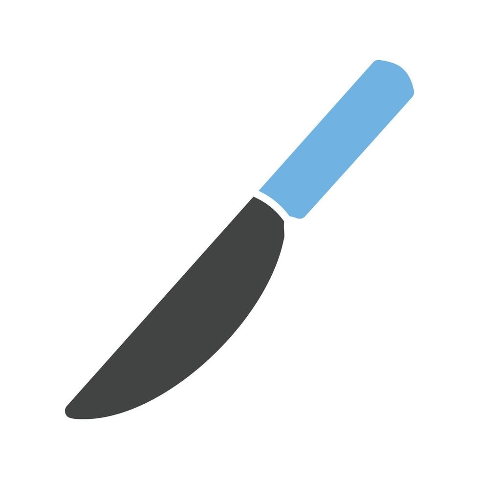 cuchillo glifo icono azul y negro vector