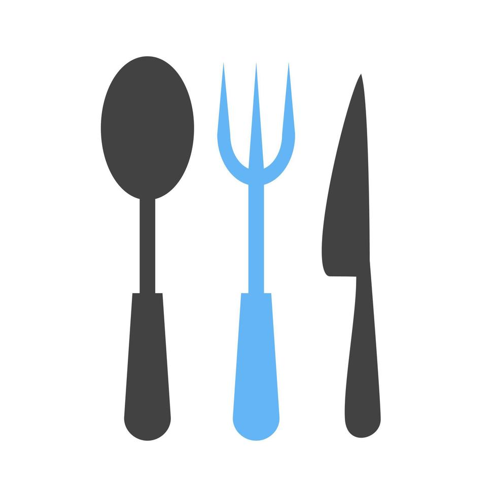 Utensils Glyph Blue and Black Icon vector