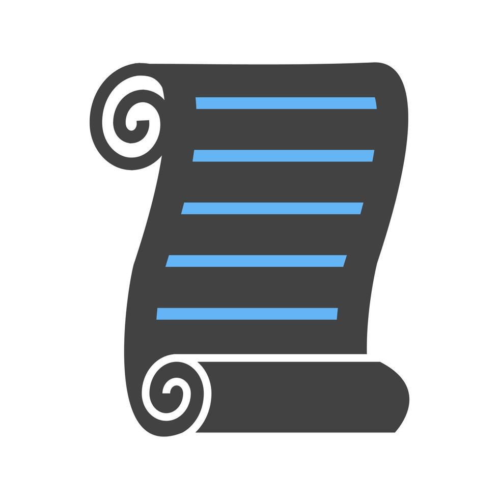 Scroll Glyph Blue and Black Icon vector