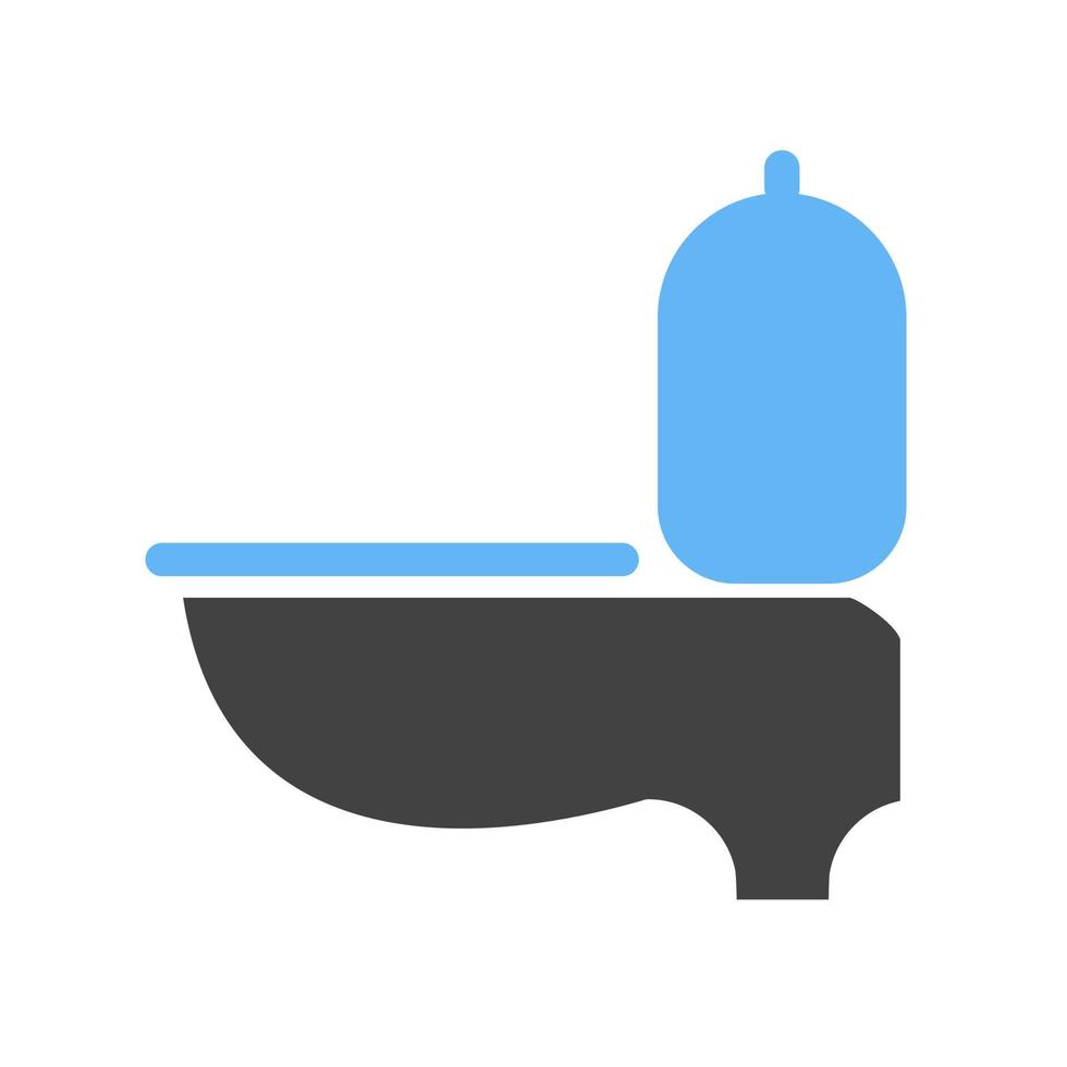 Toilet Seat Glyph Blue and Black Icon vector