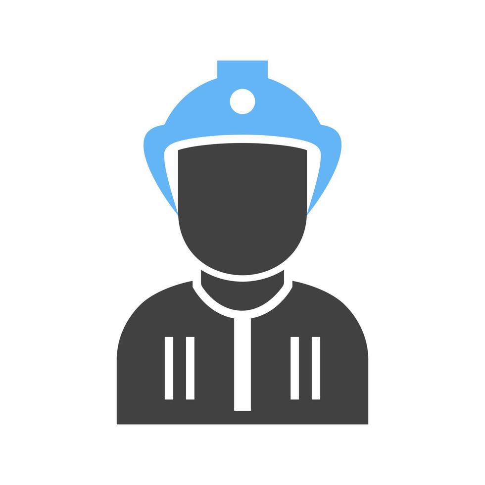 Firefighter Glyph Blue and Black Icon vector