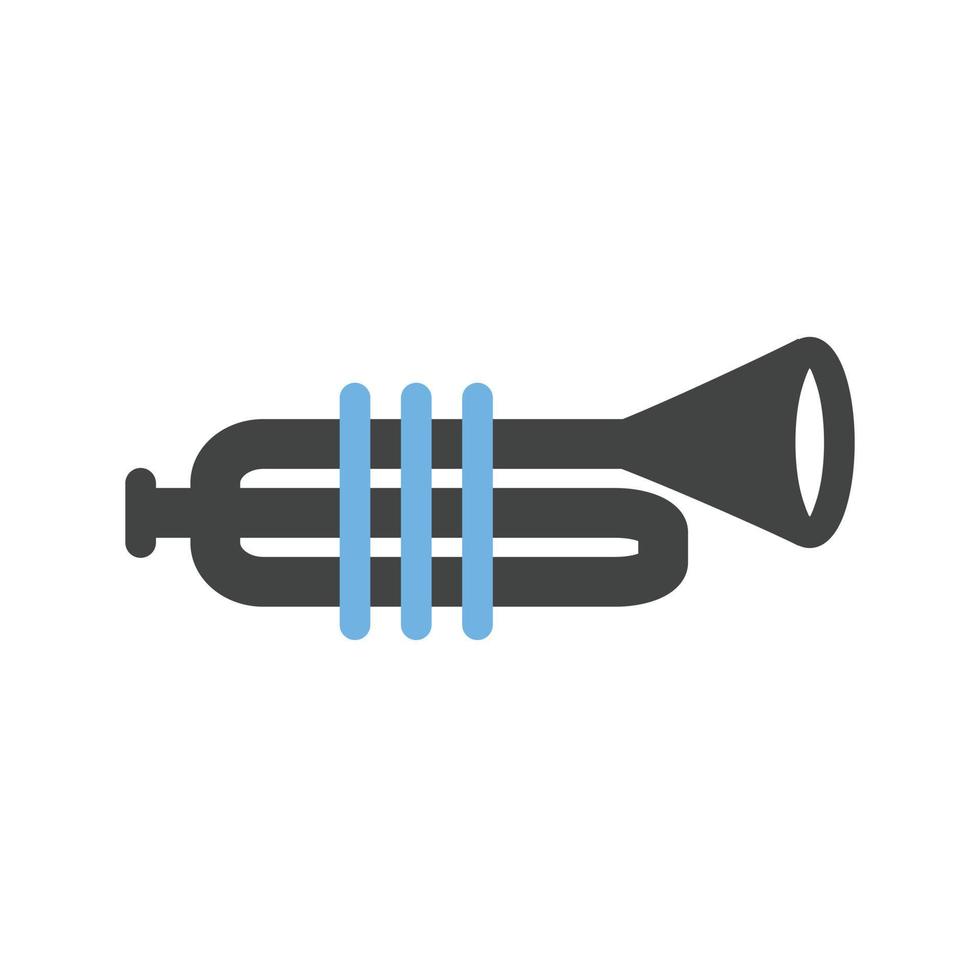 Trumpet Glyph Blue and Black Icon vector