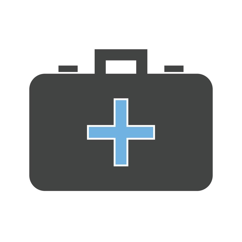 Medicine Box Glyph Blue and Black Icon vector