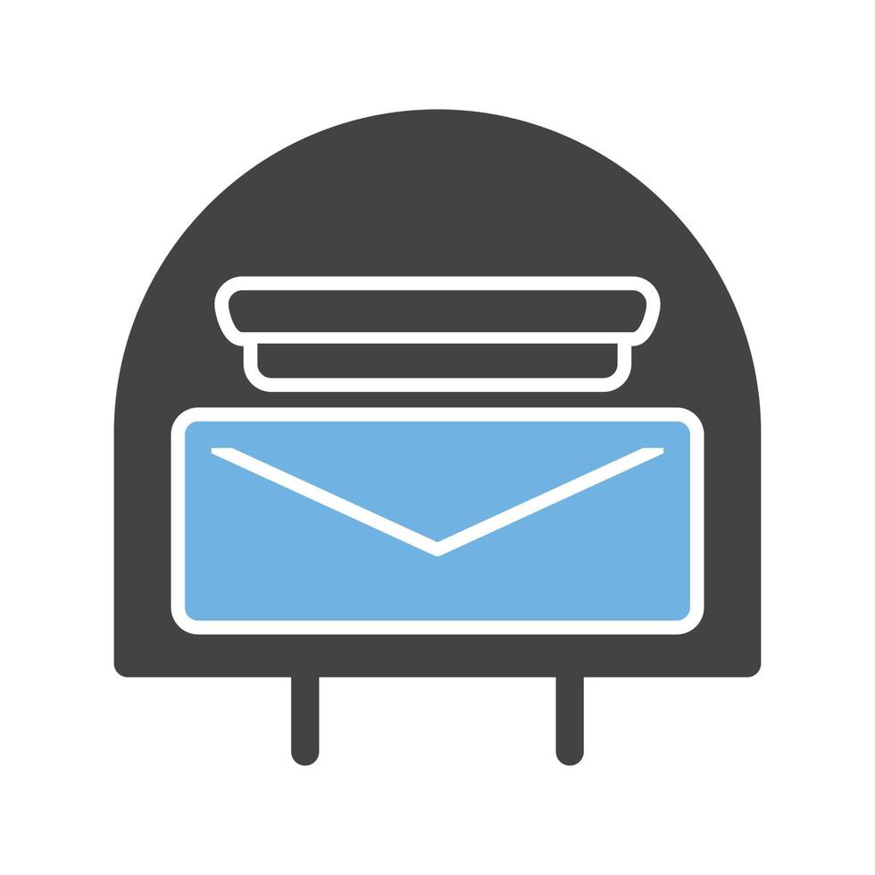 Letterbox Glyph Blue and Black Icon vector