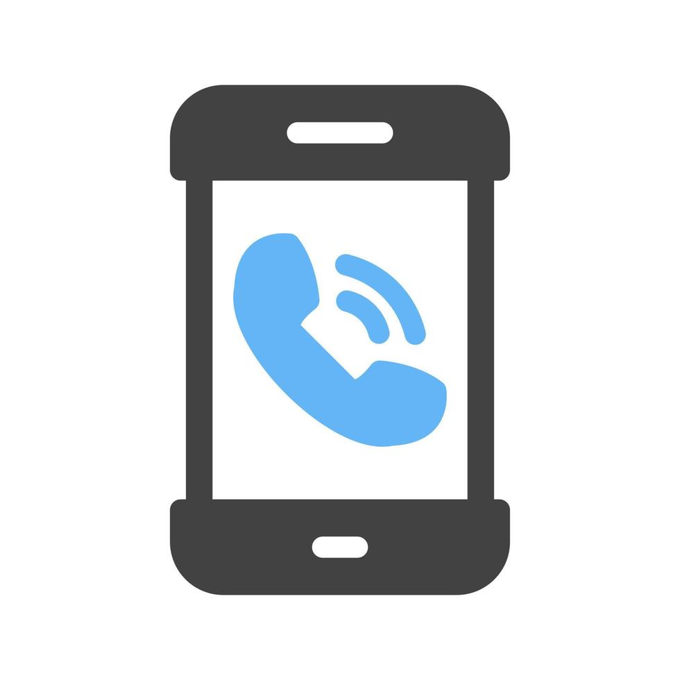 Call on Speaker Glyph Blue and Black Icon vector