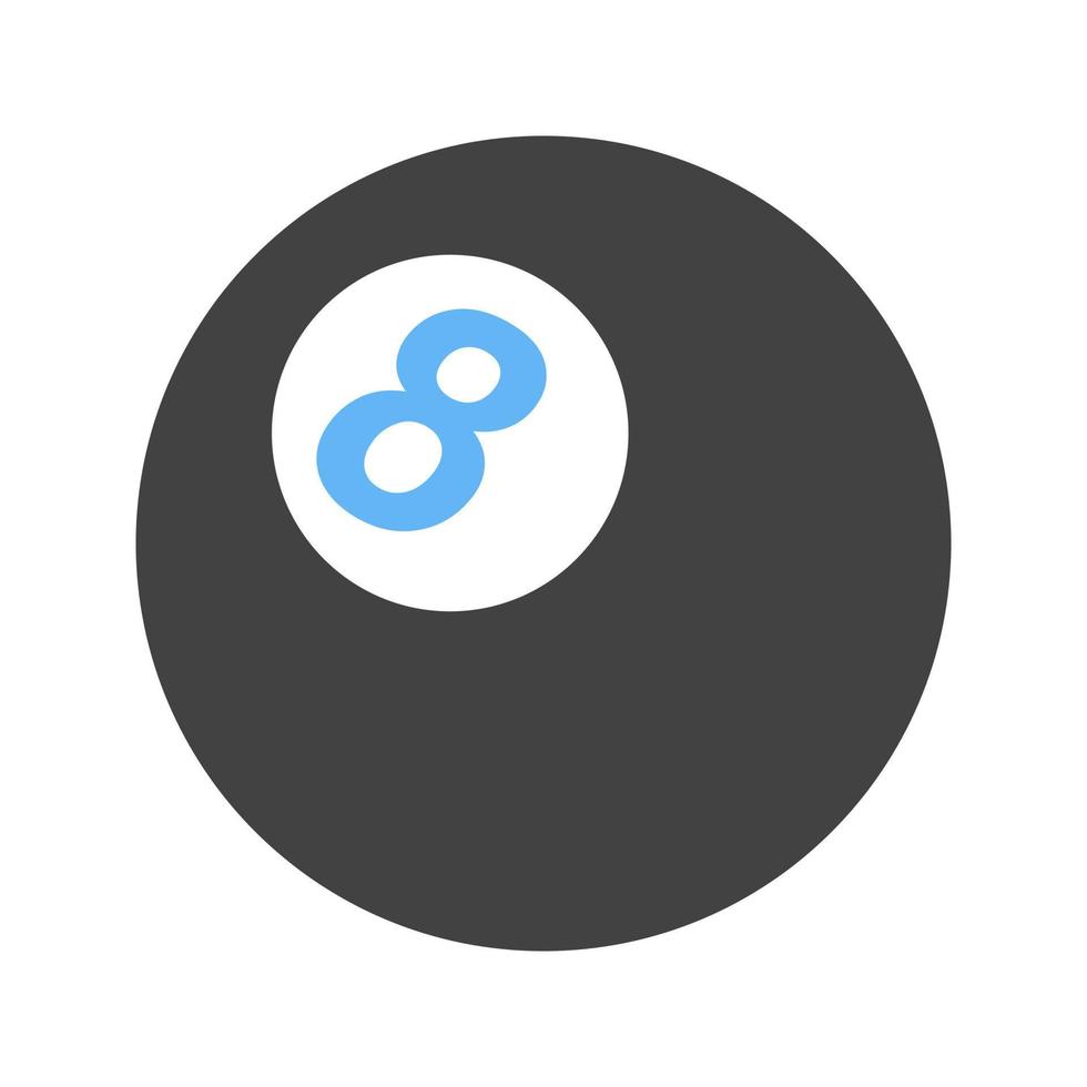 bola de billar glifo icono azul y negro vector