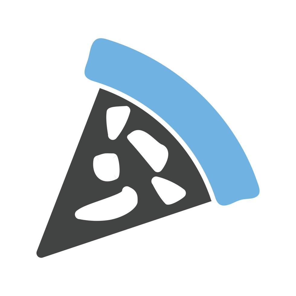 Slice of Pizza Glyph Blue and Black Icon vector