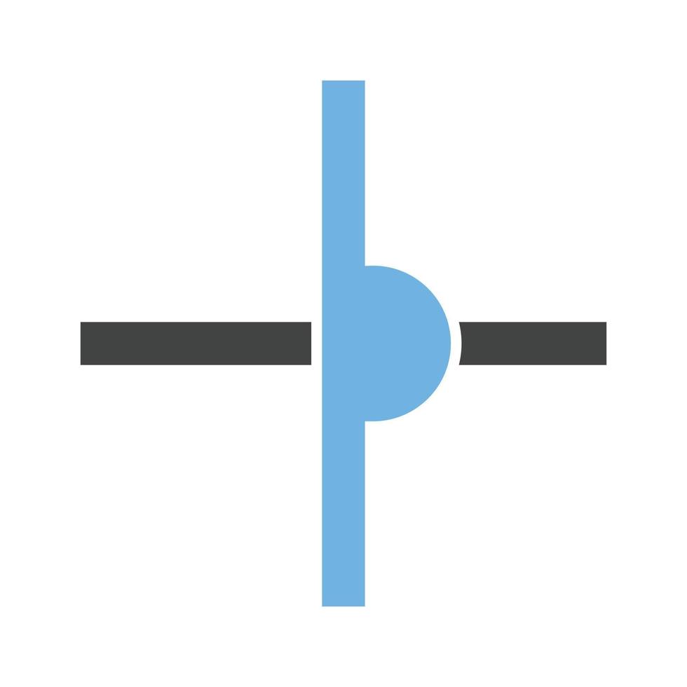 cables cruzados no unidos glifo icono azul y negro vector