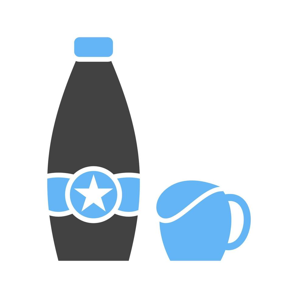 Beer Glyph Blue and Black Icon vector
