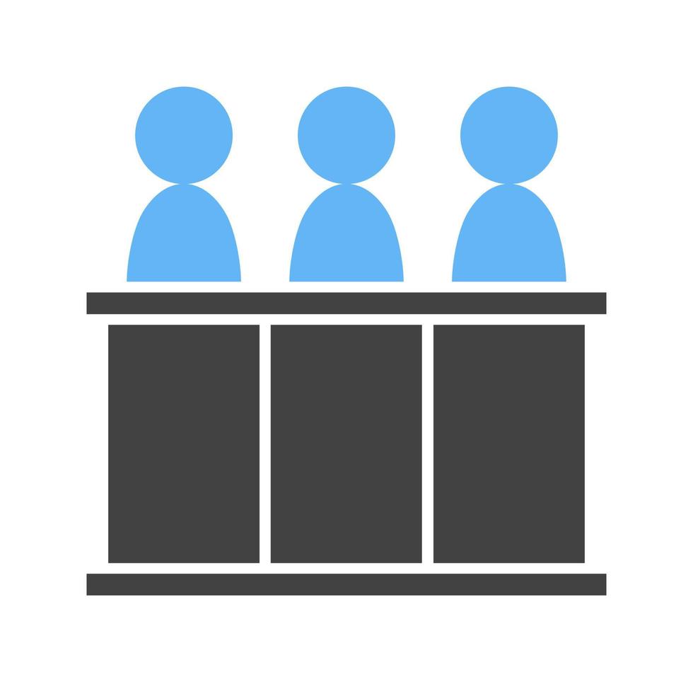 panel de jueces glifo icono azul y negro vector