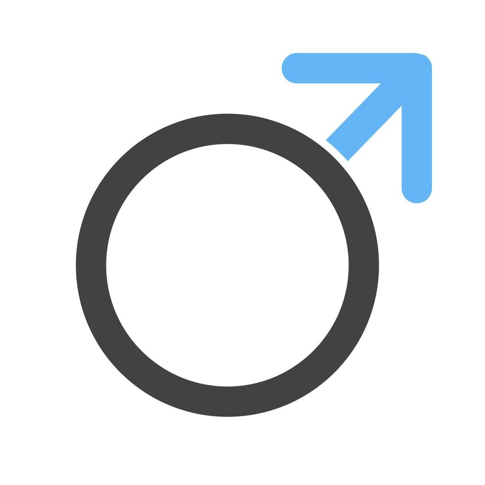 símbolo masculino glifo icono azul y negro vector