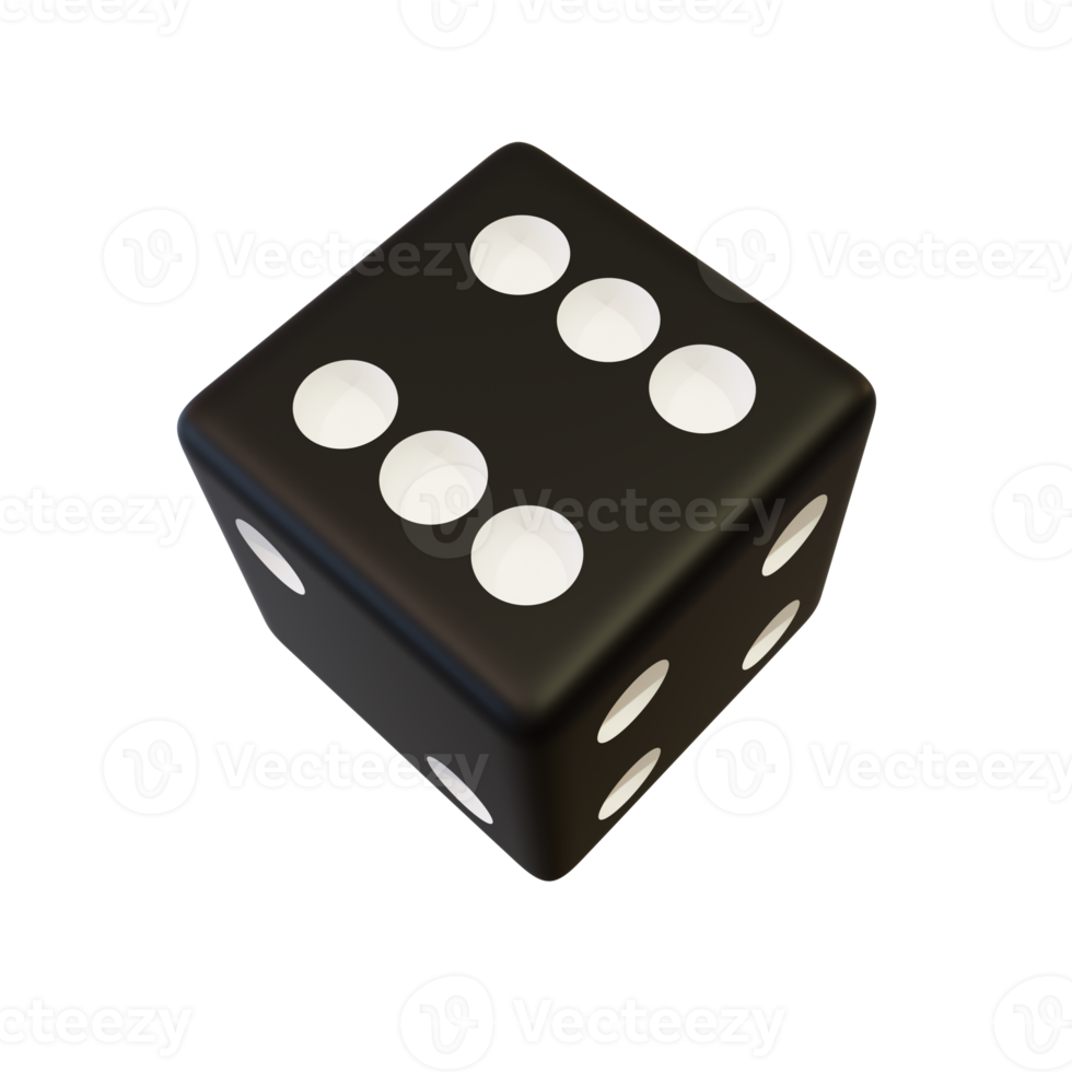 Black realistic dice. png