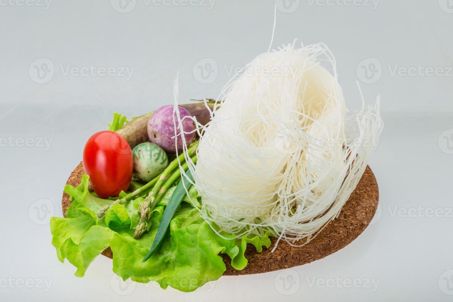 Raw rice noodles photo