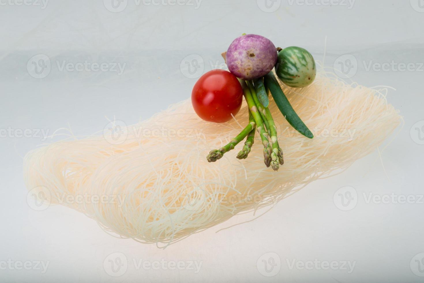 Raw rice noodles photo