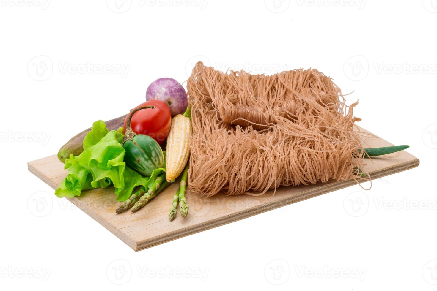 Raw rice noodles photo