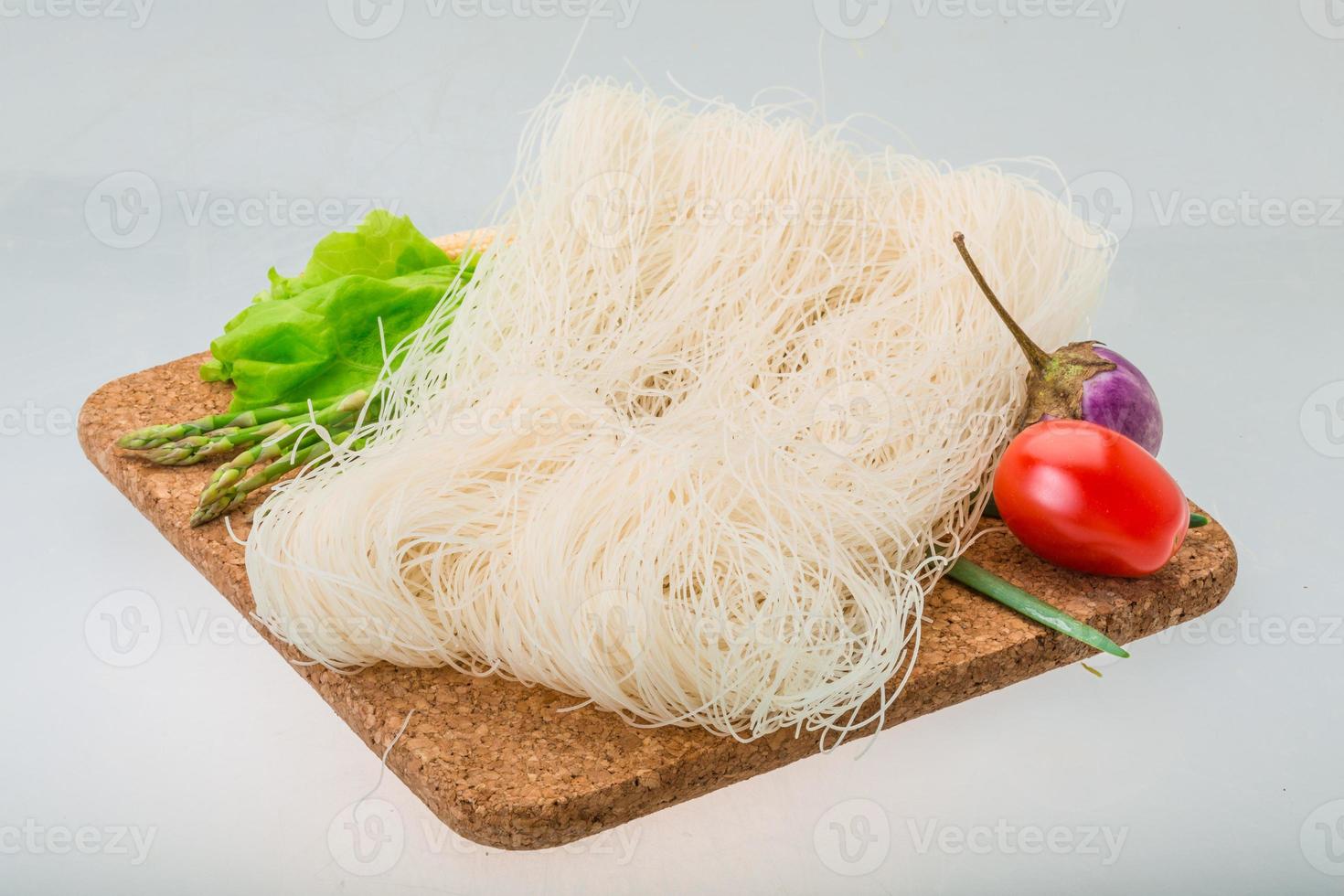 Raw rice noodles photo