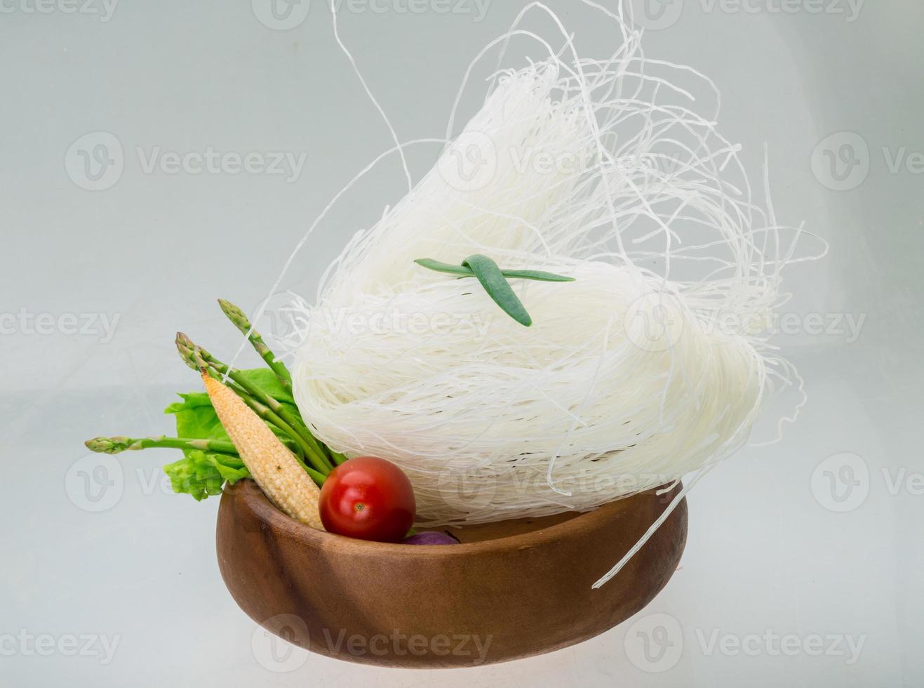 Raw rice noodles photo