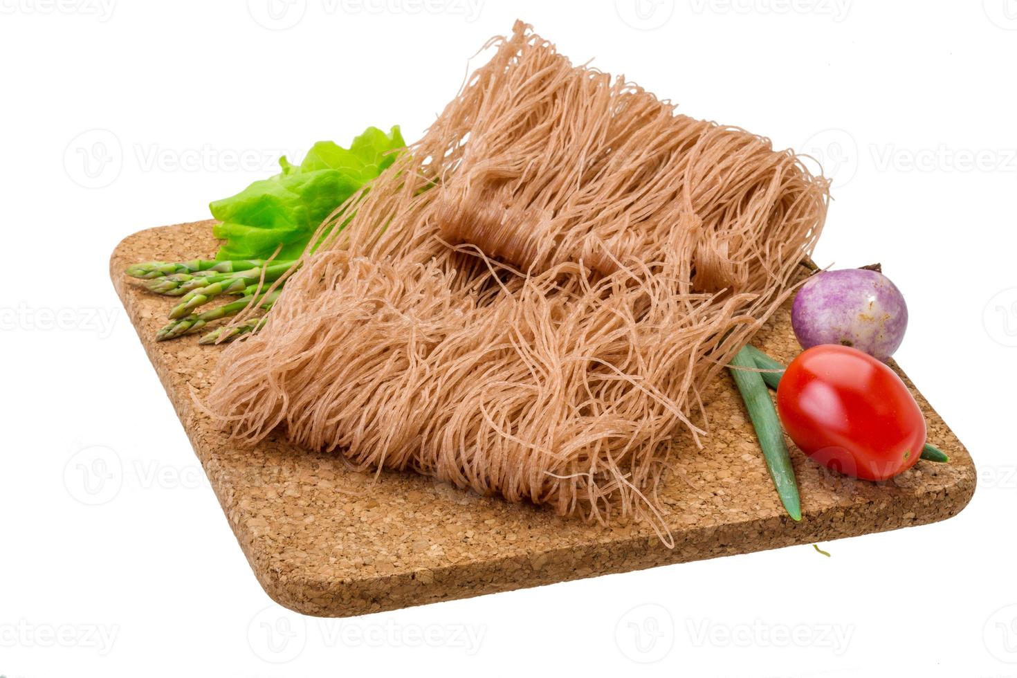 Raw rice noodles photo