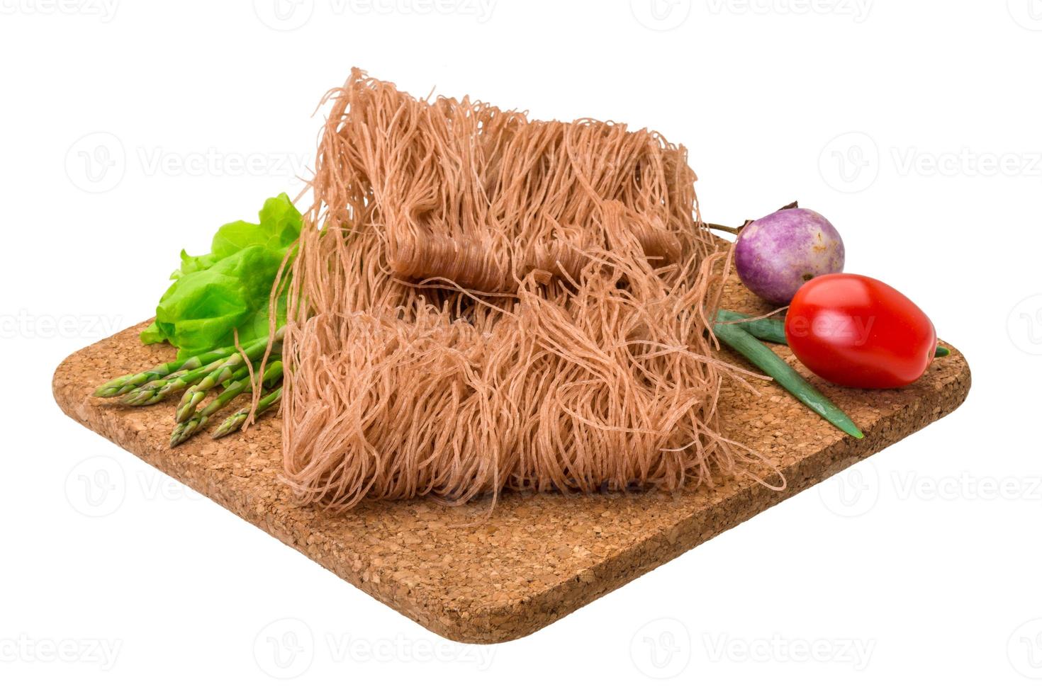Raw rice noodles photo