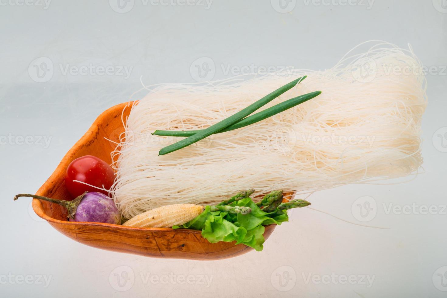 Raw rice noodles photo