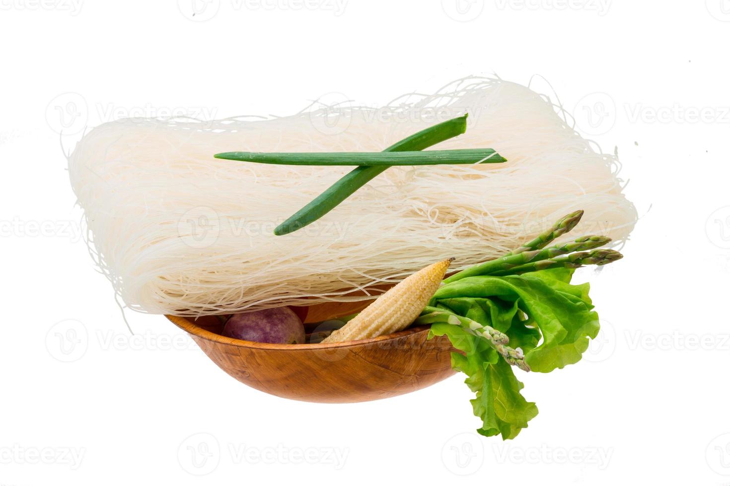 Raw rice noodles photo