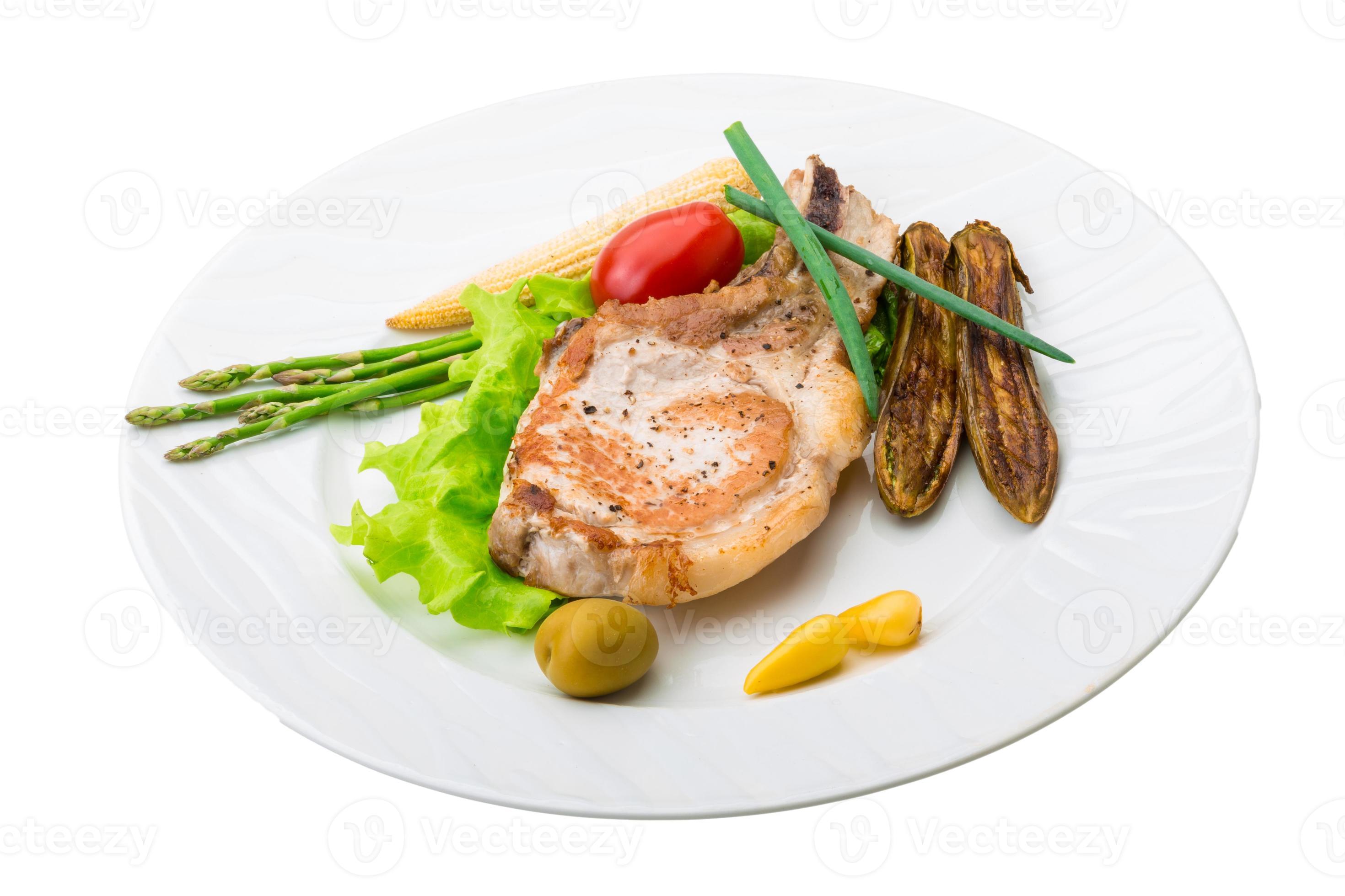 Tbone steak on the plate and white background 10898384 Stock Photo at