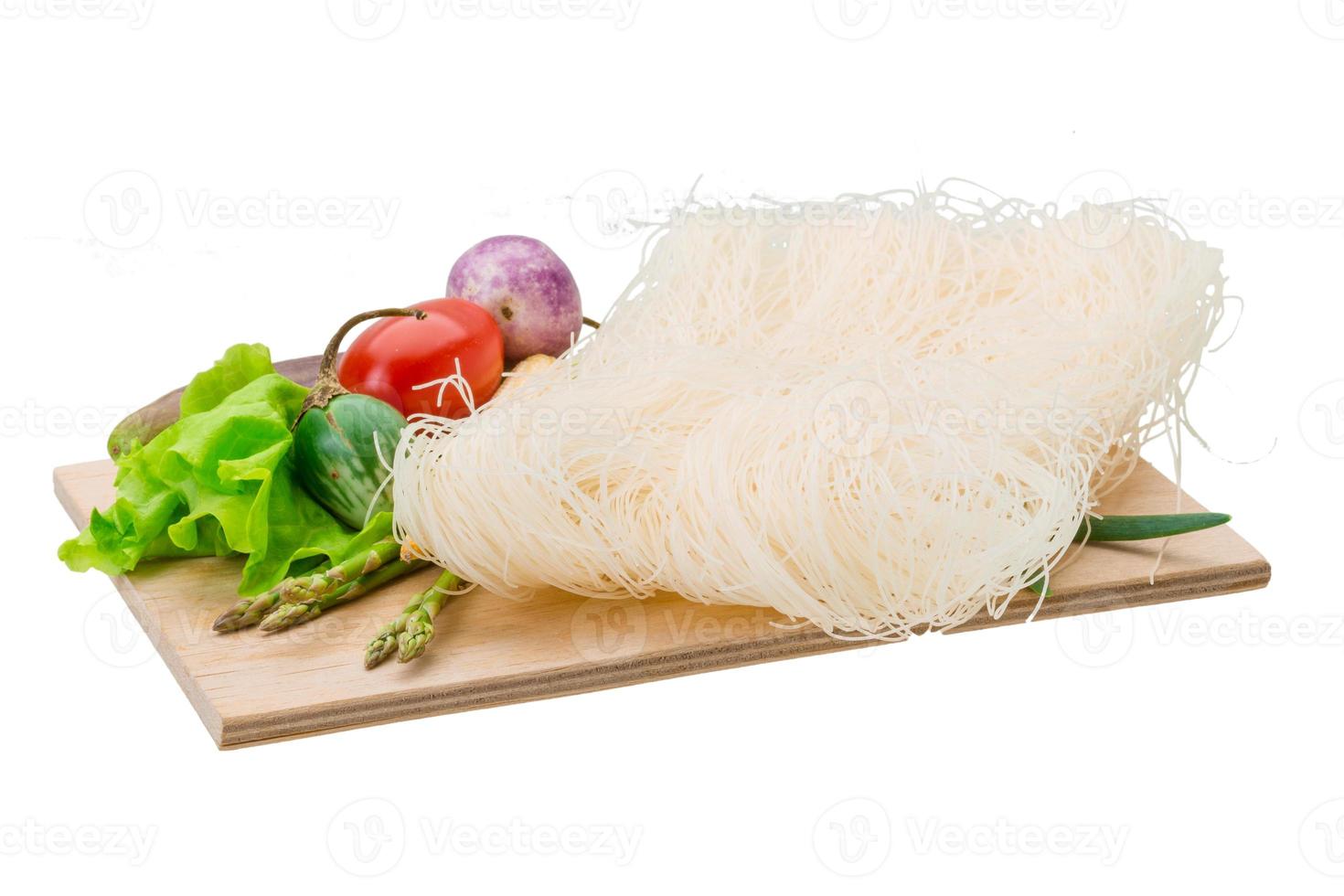 Raw rice noodles photo