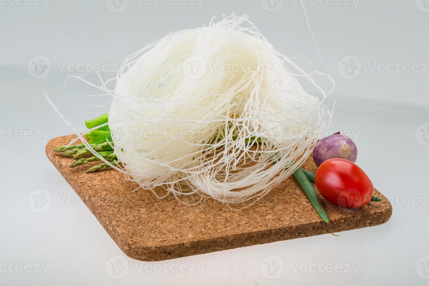Raw rice noodles photo