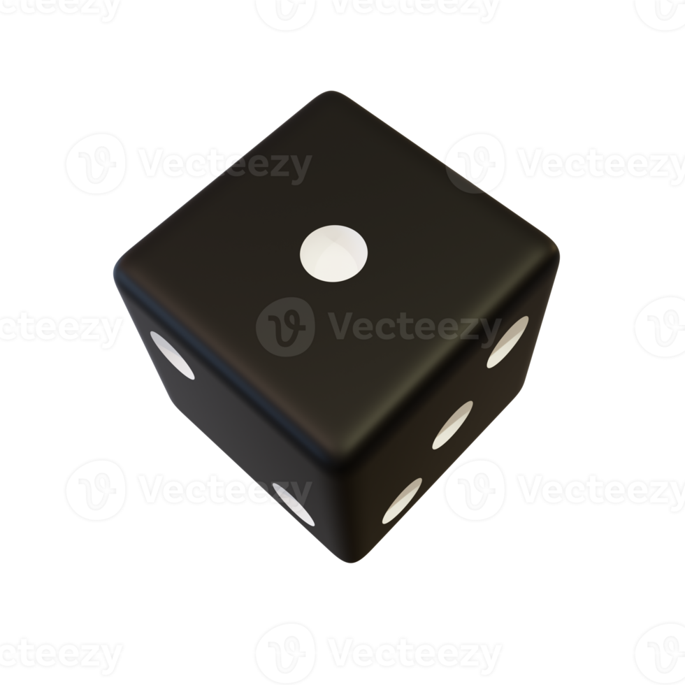 Black realistic dice. png