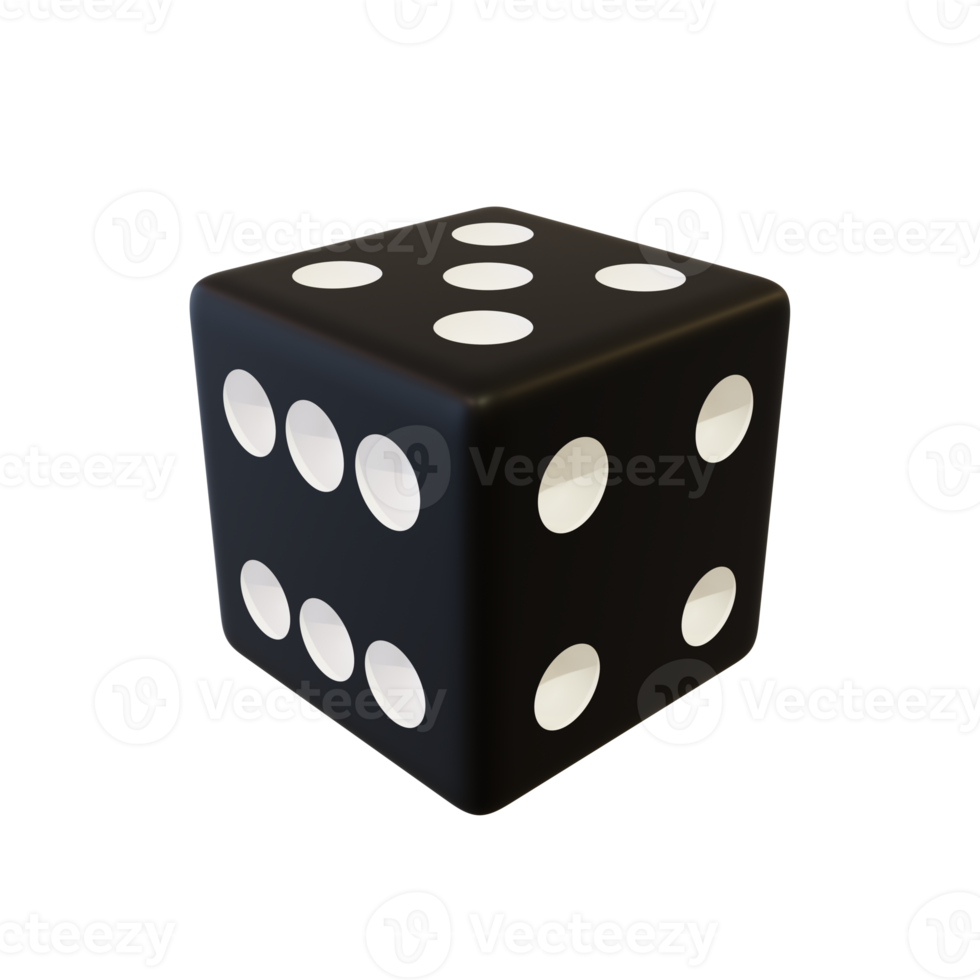 Black plastic dice. png