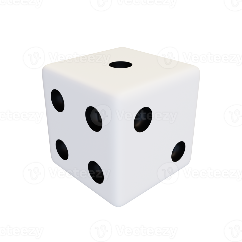 White realistic dice. png