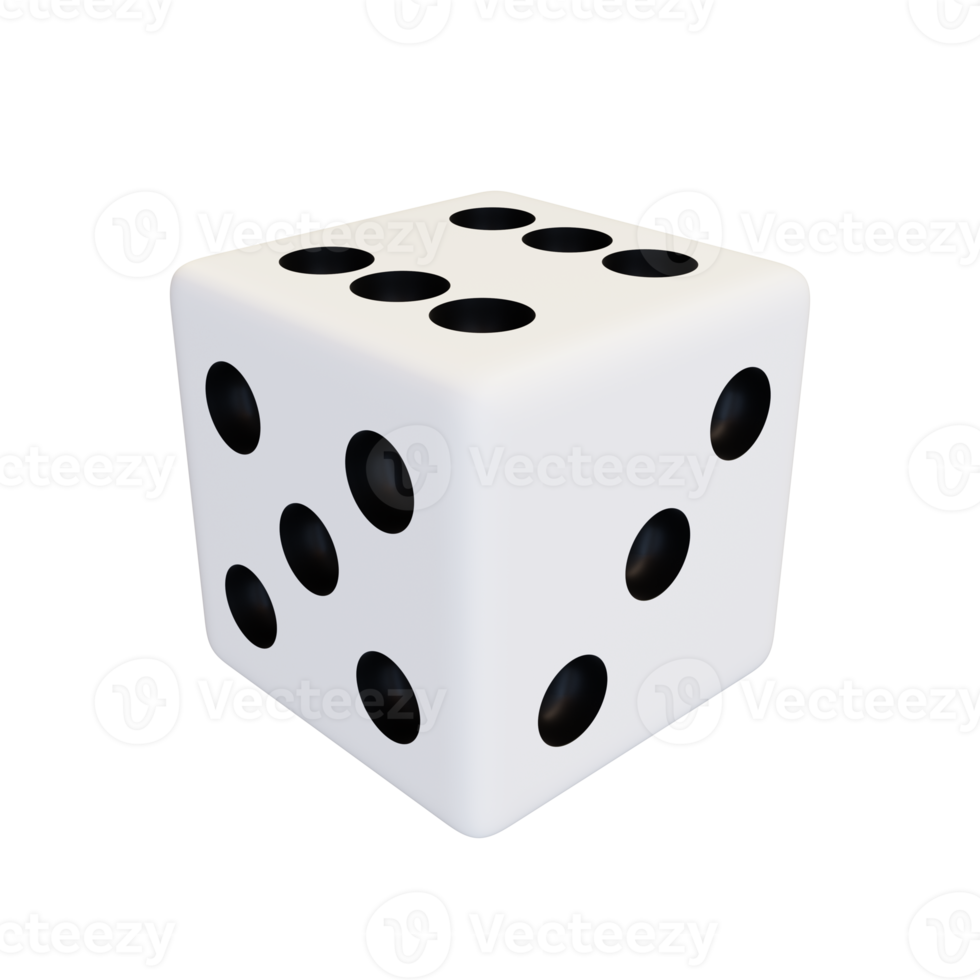 White realistic dice. png