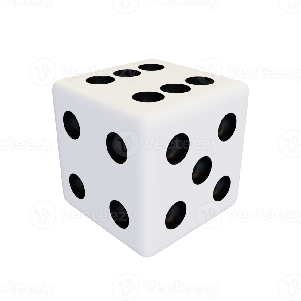 White realistic dice. png