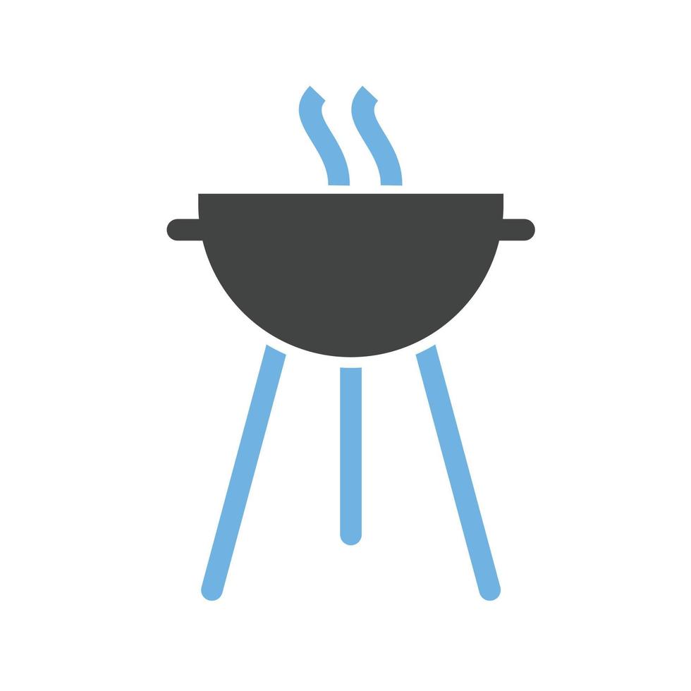 Barbecue Party Glyph Blue and Black Icon vector