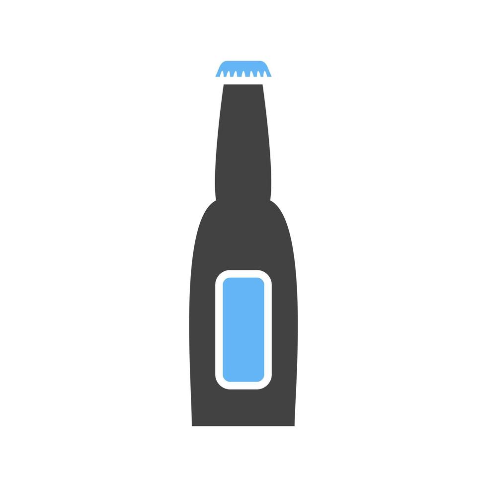Beer Bottle I Glyph Blue and Black Icon vector