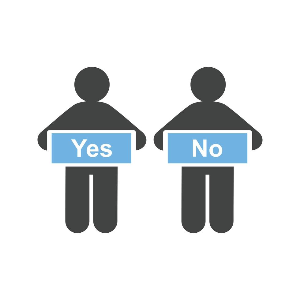 Decision Making Glyph Blue and Black Icon vector