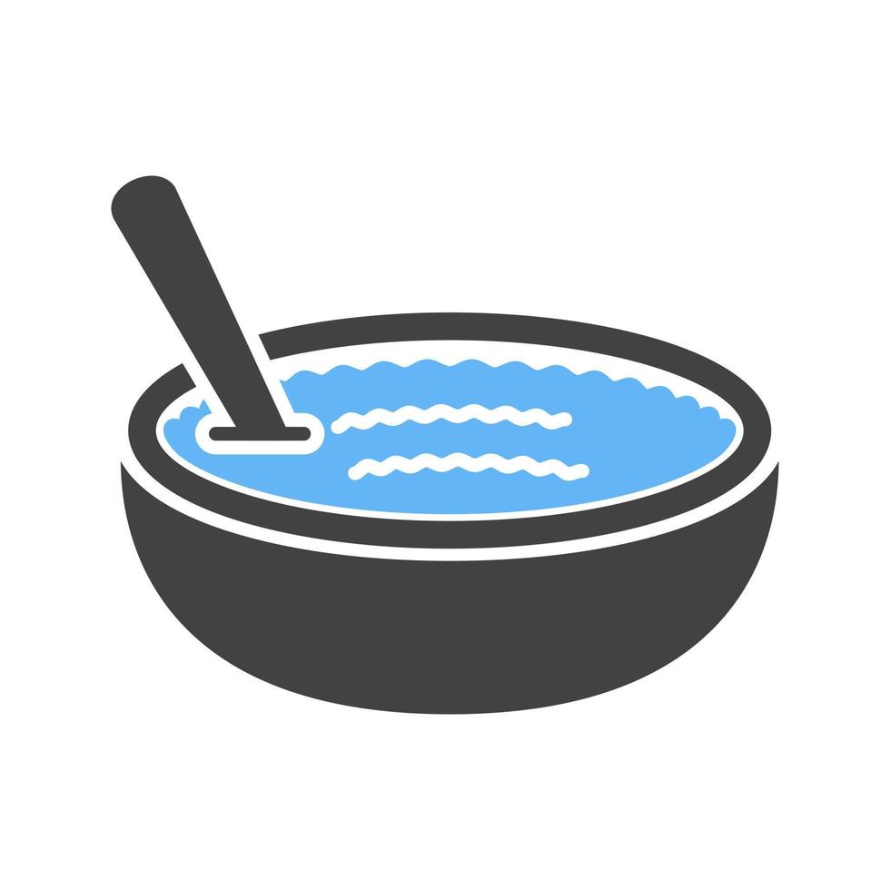 Rice Pudding Glyph Blue and Black Icon vector