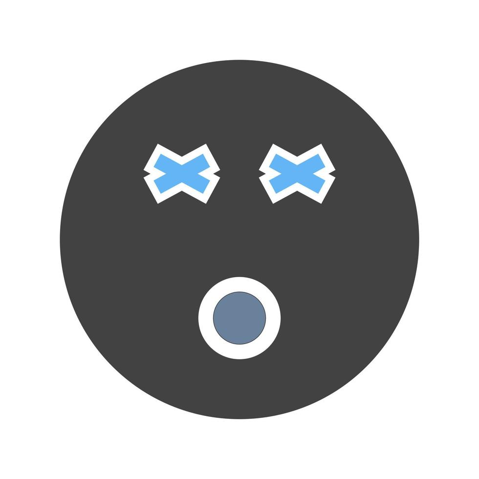 Dizzy Glyph Blue and Black Icon vector