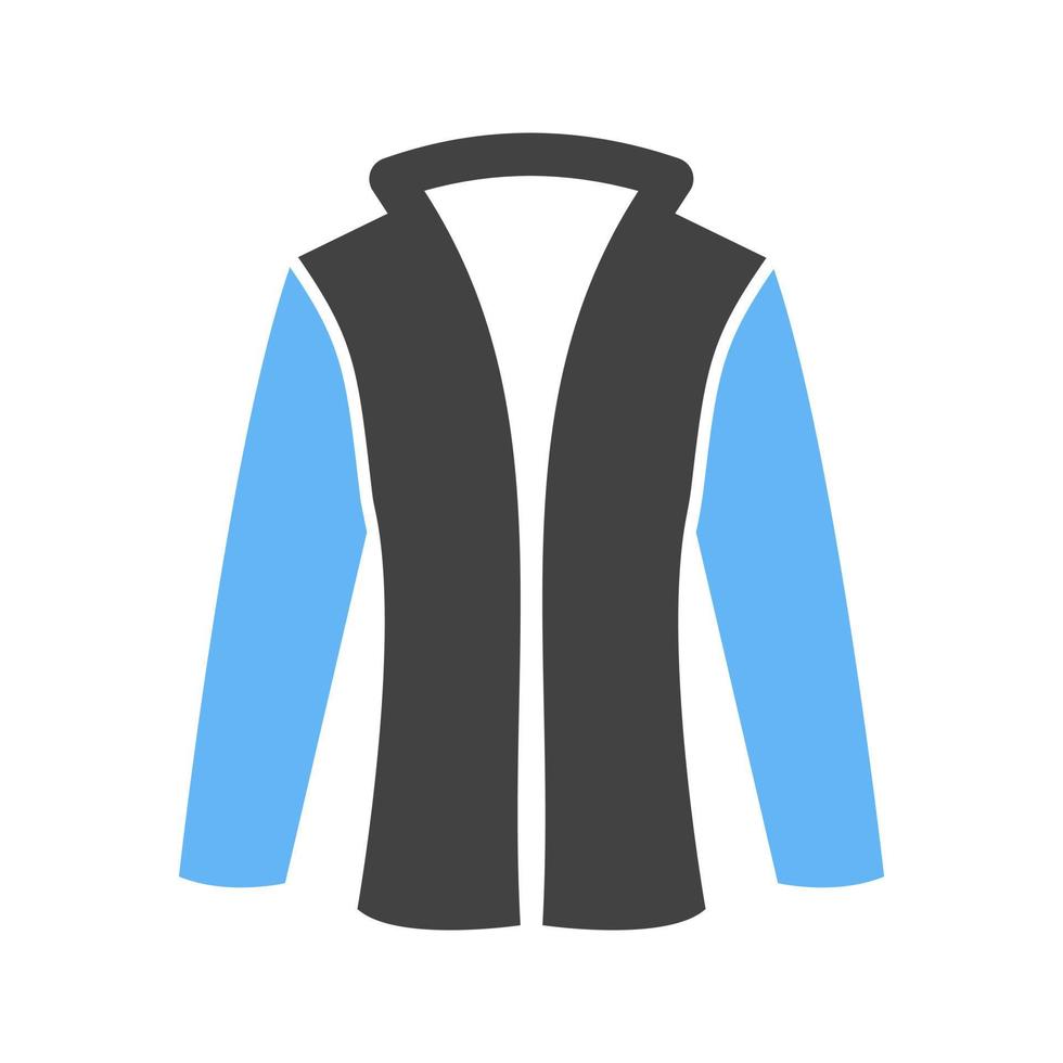 Jacket Glyph Blue and Black Icon vector