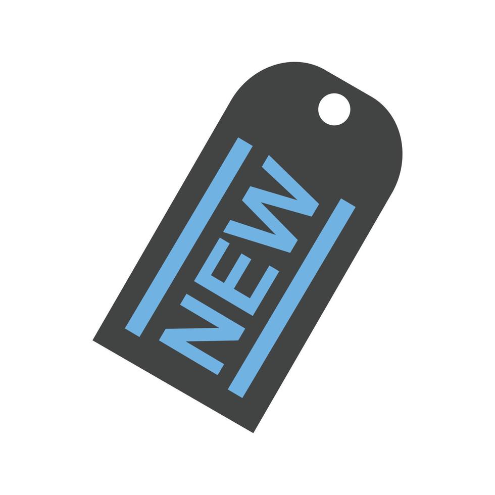 New Tag Glyph Blue and Black Icon vector