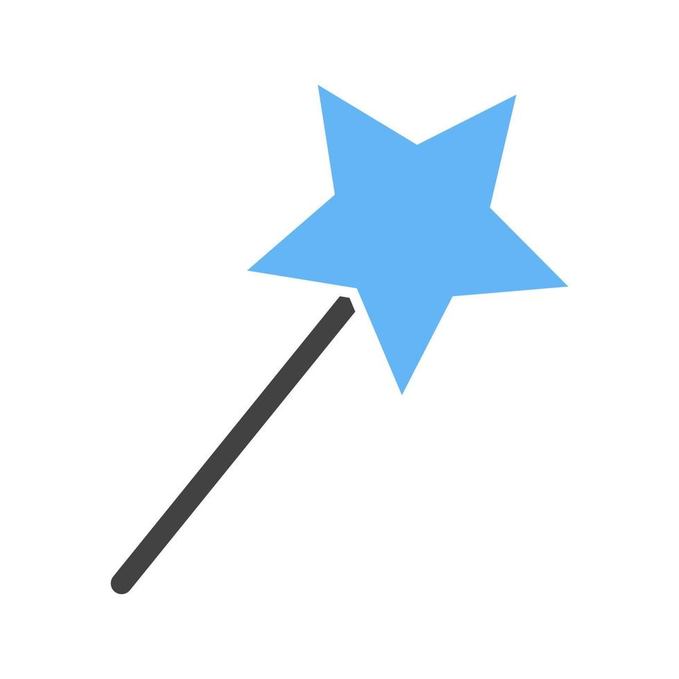 Magic Wand Tool Glyph Blue and Black Icon vector