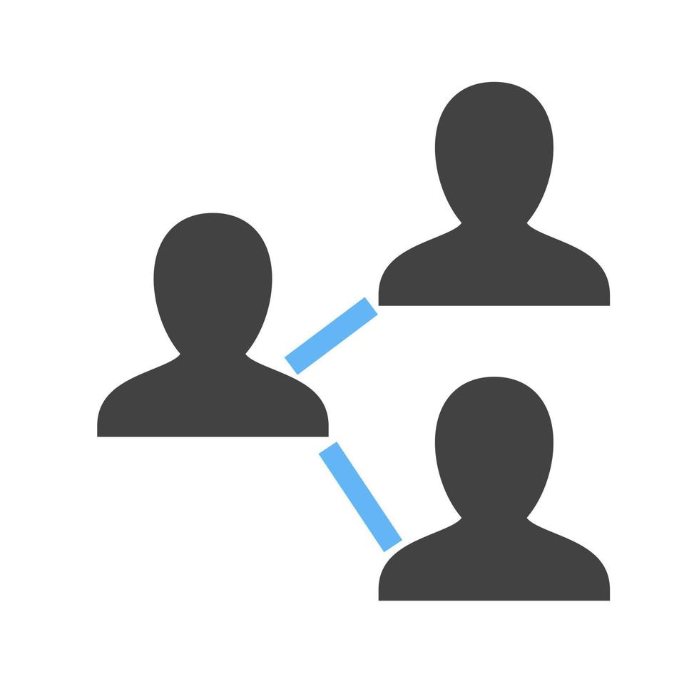 Connected Users I Glyph Blue and Black Icon vector