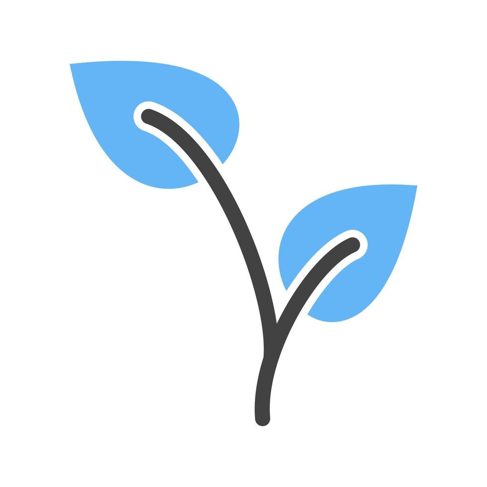 Growing Plant Glyph Blue and Black Icon vector