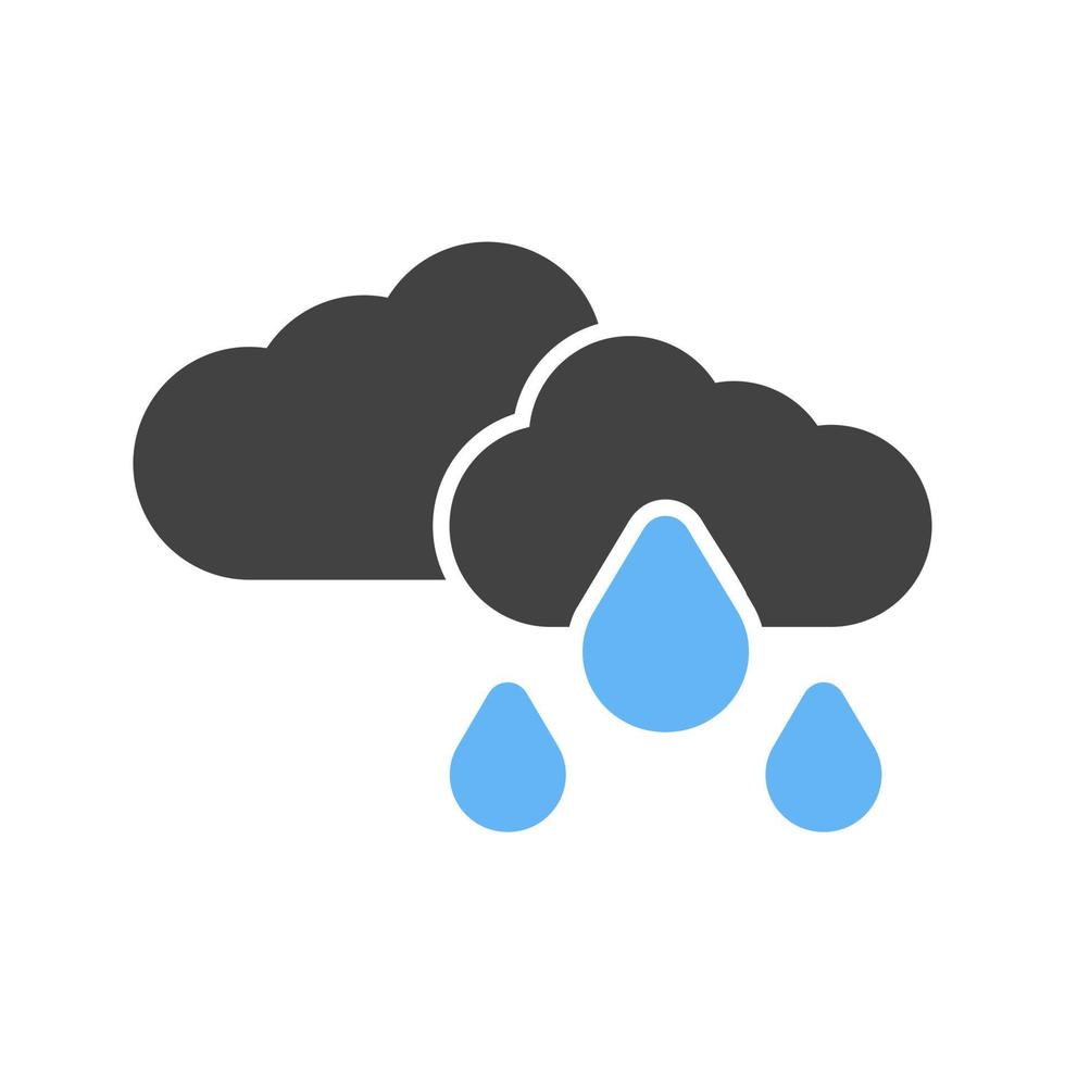 Light Rain Glyph Blue and Black Icon vector