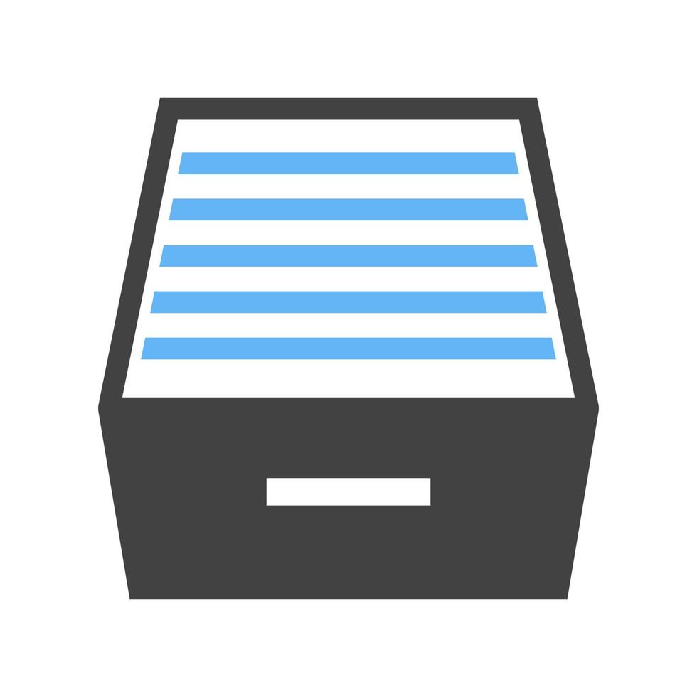 Files Drawer Glyph Blue and Black Icon vector