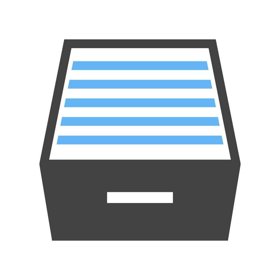 Files Drawer Glyph Blue and Black Icon vector