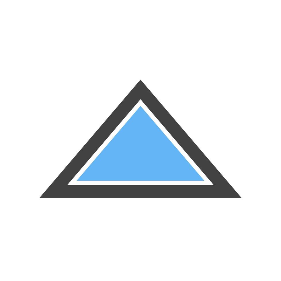 Triangle Arrow Up Glyph Blue and Black Icon vector